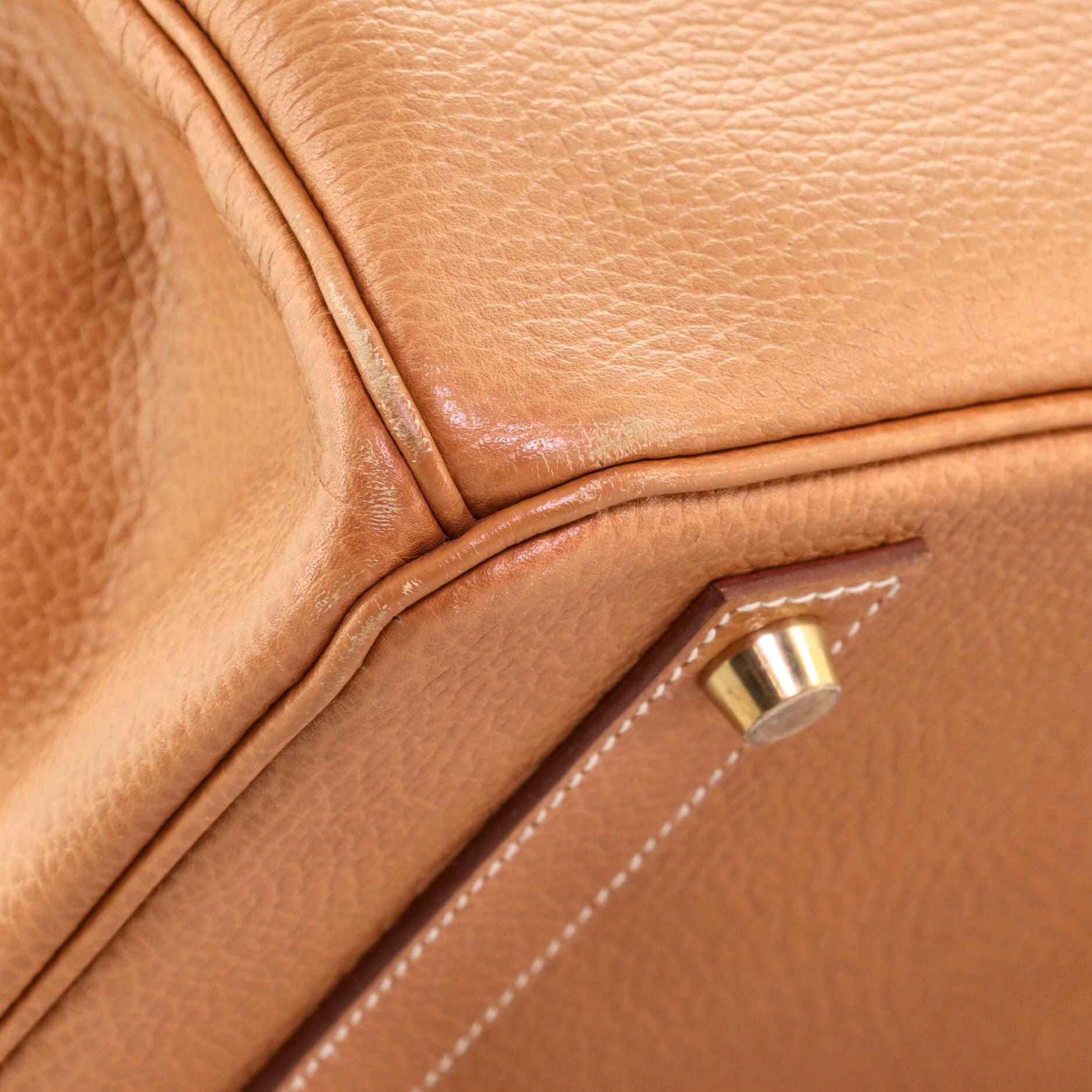 Hermes Birkin Handbag Natural Sable Ardennes with Gold Hardware 40 4