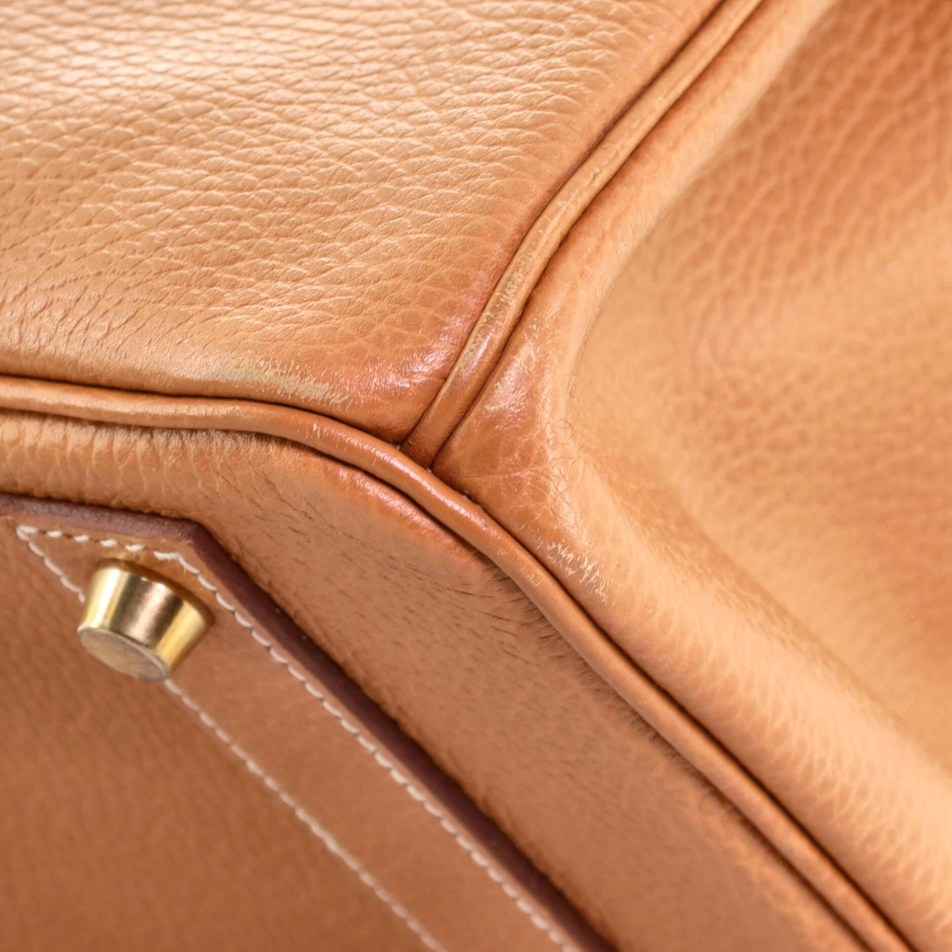 Hermes Birkin Handbag Natural Sable Ardennes with Gold Hardware 40 5