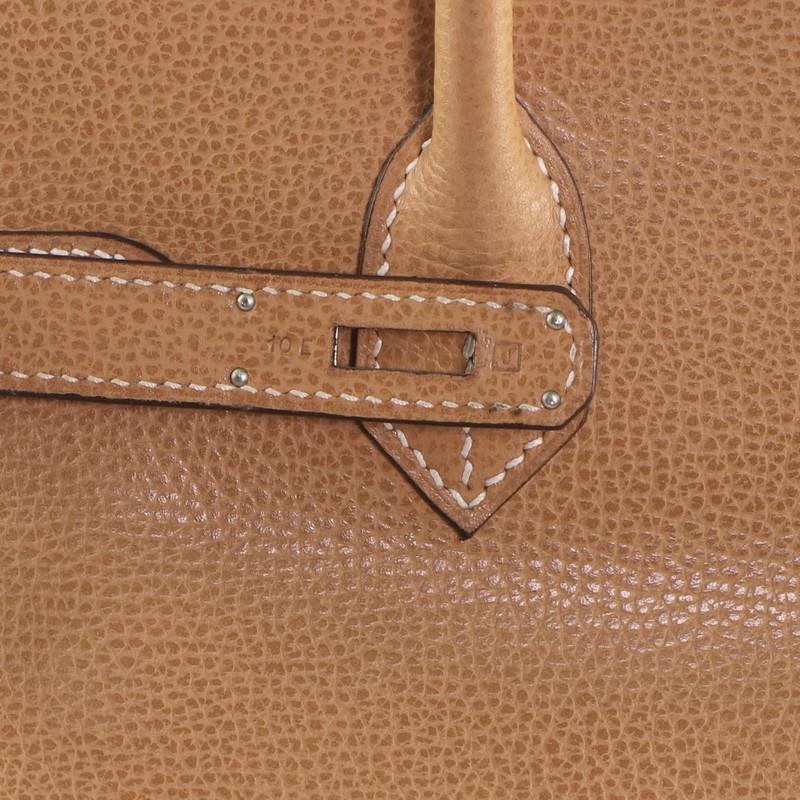 Hermes Birkin Handbag Natural Vache Liegee with Palladium Hardware 30 In Good Condition In NY, NY
