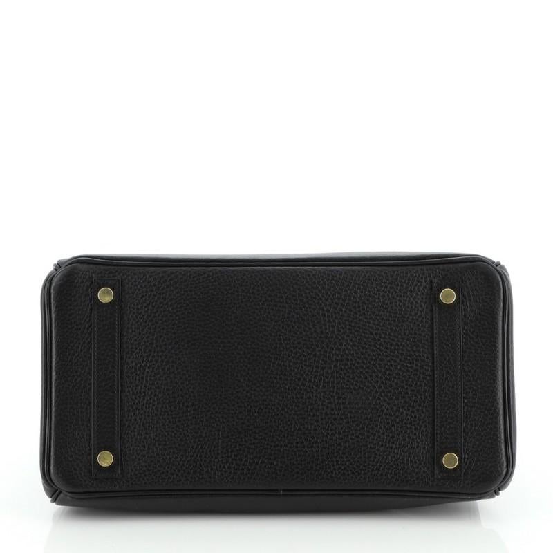 Hermes Birkin Handbag Noir Ardennes with Gold Hardware 30 In Good Condition In NY, NY