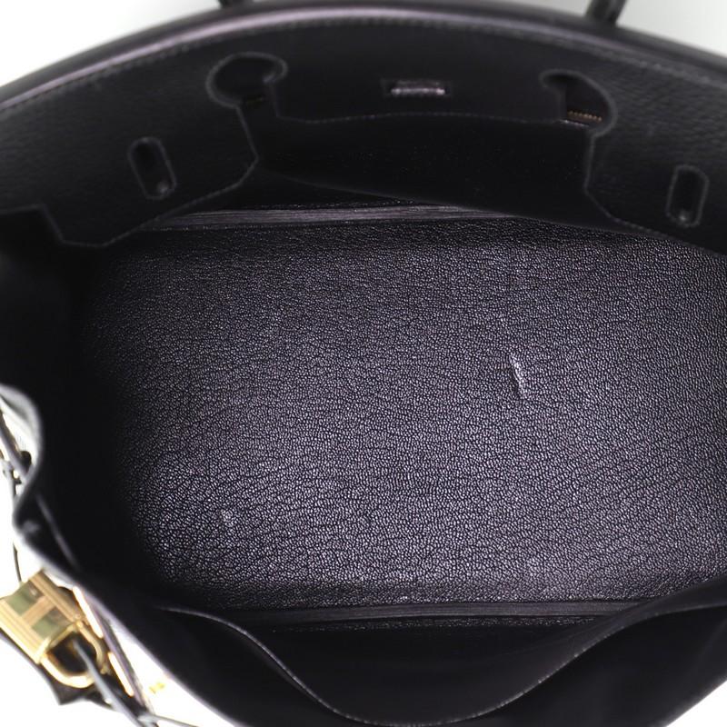 Women's or Men's Hermes Birkin Handbag Noir Ardennes with Gold Hardware 30