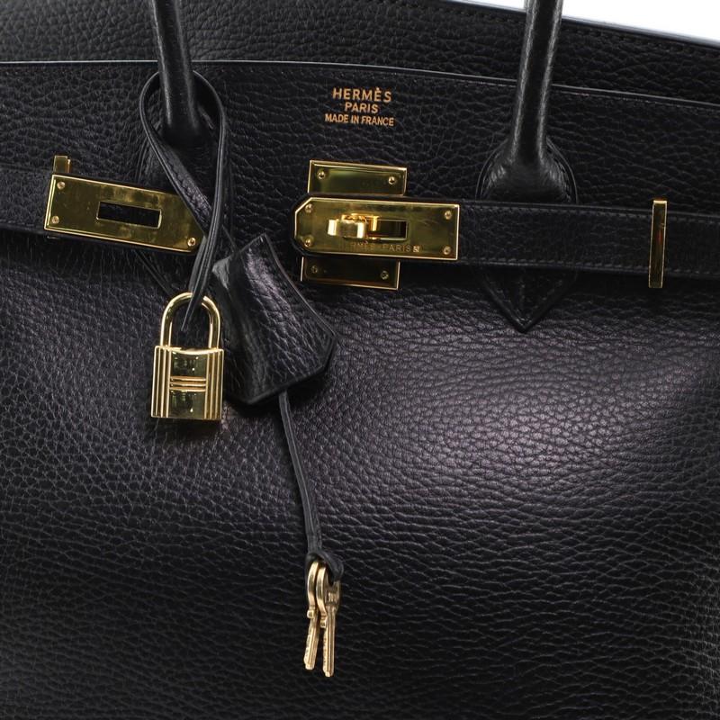 Hermes Birkin Handbag Noir Ardennes with Gold Hardware 30 1