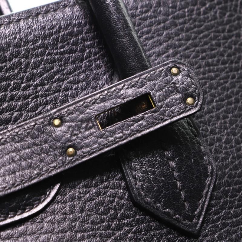 Hermes Birkin Handbag Noir Ardennes with Gold Hardware 30 2