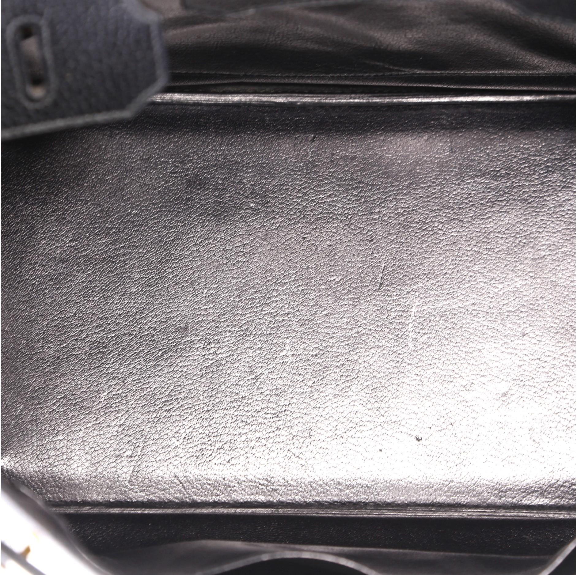 Hermes Birkin Handbag Noir Ardennes with Gold Hardware 35 5