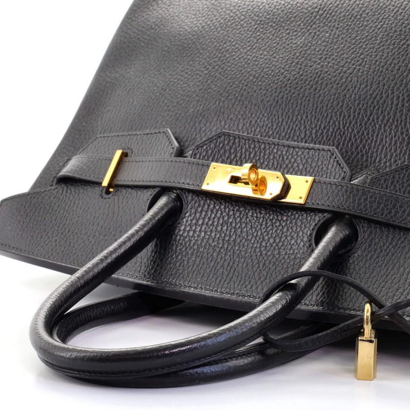 Hermes Birkin Handbag Noir Ardennes with Gold Hardware 35 4