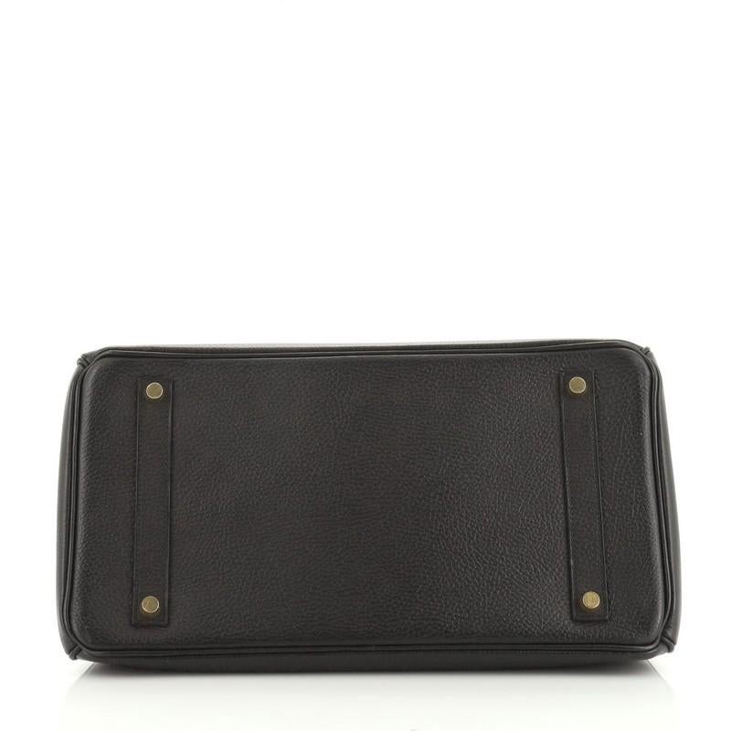 Hermes Birkin Handbag Noir Ardennes with Gold Hardware 35 In Good Condition In NY, NY