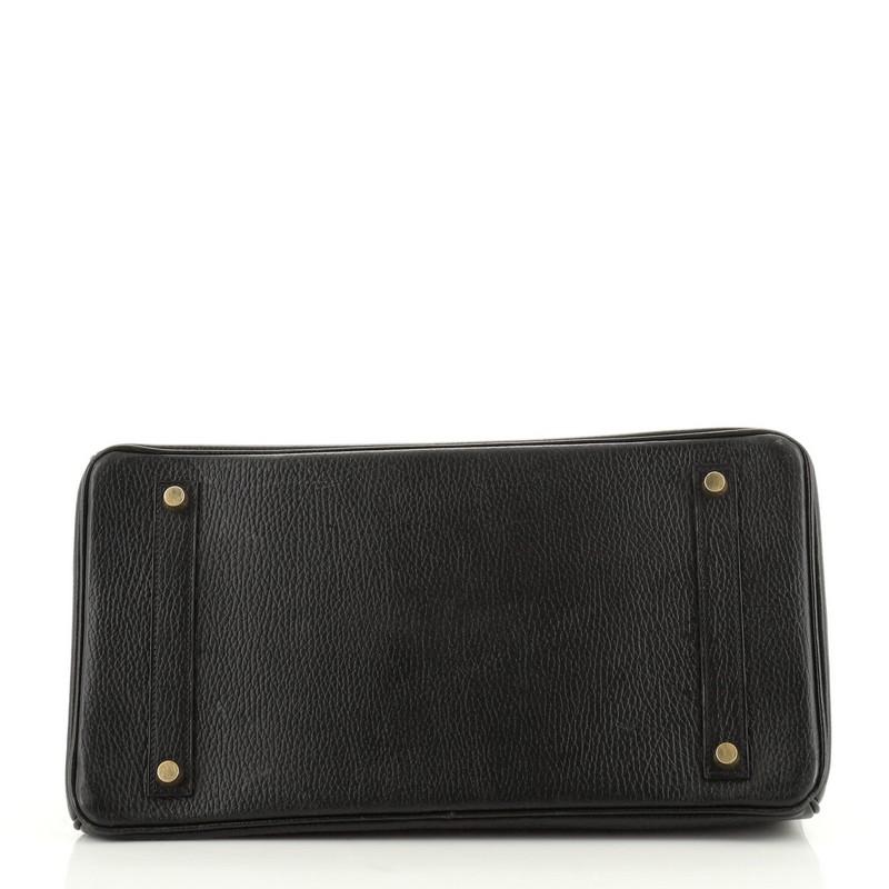 Hermes Birkin Handbag Noir Ardennes With Gold Hardware 35  In Good Condition In NY, NY