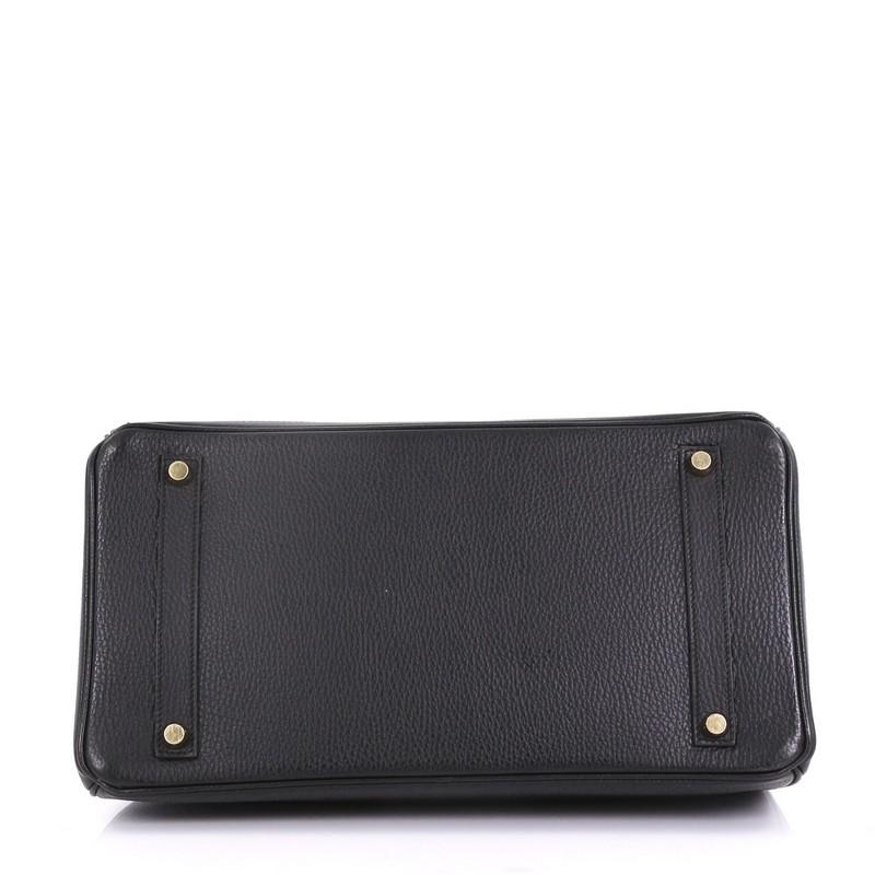 Women's Hermes Birkin Handbag Noir Ardennes with Gold Hardware 35,