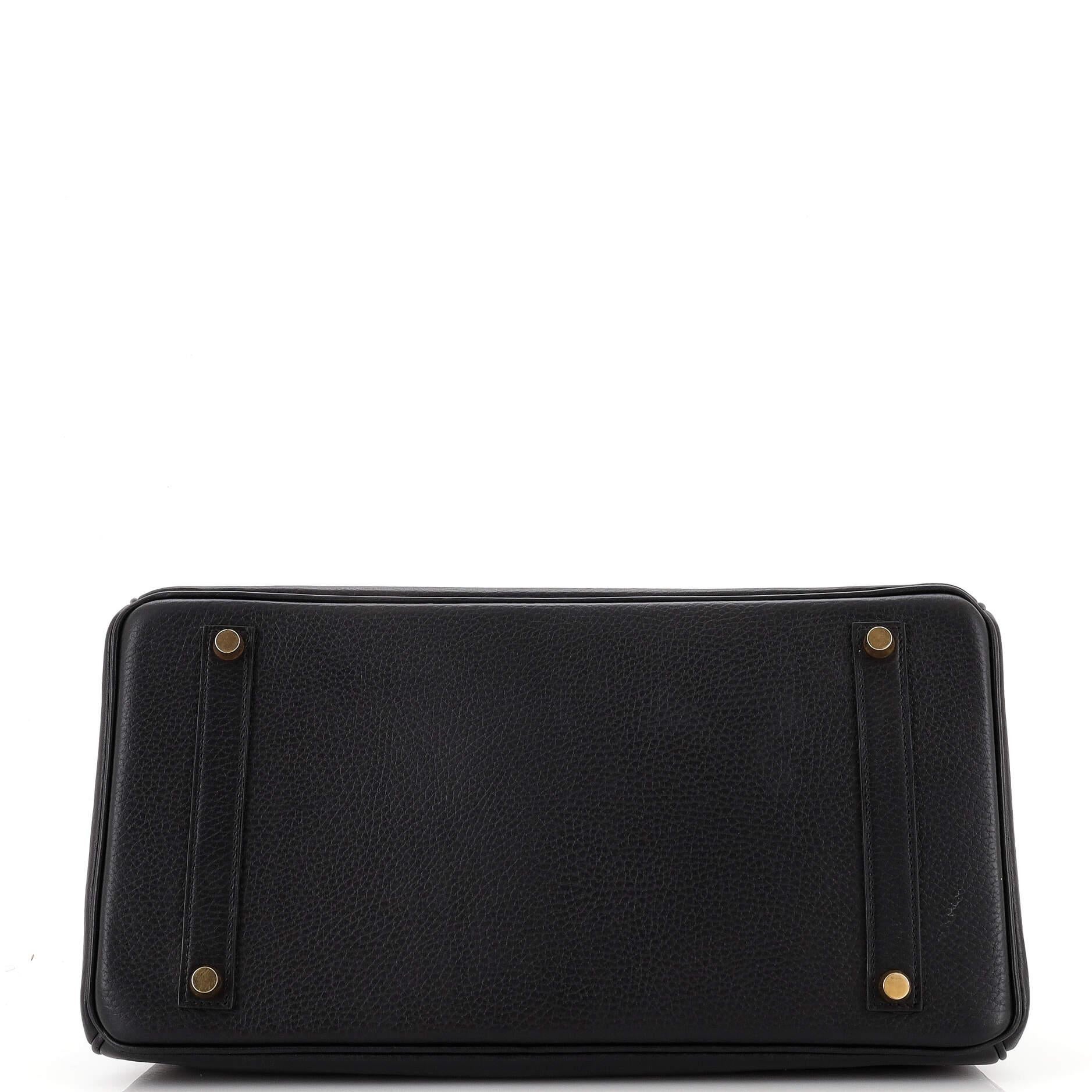 Hermes Birkin Handbag Noir Ardennes with Gold Hardware 35 For Sale 1