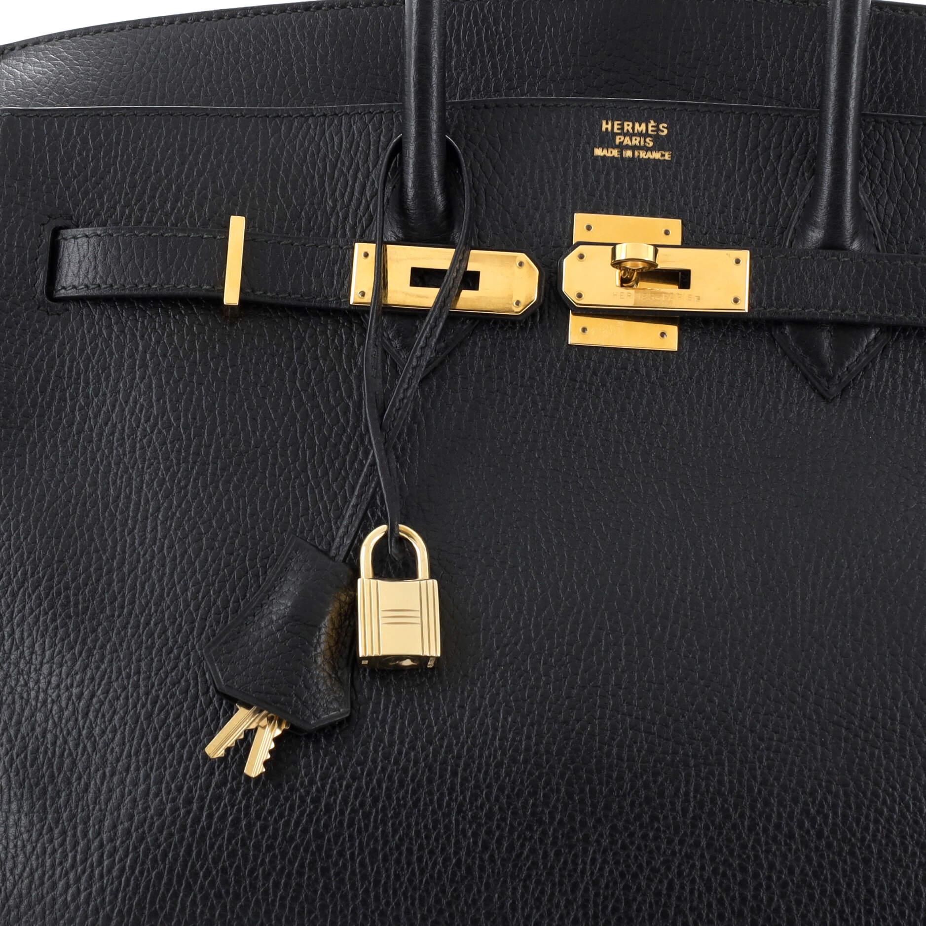 Hermes Birkin Handbag Noir Ardennes with Gold Hardware 35 1