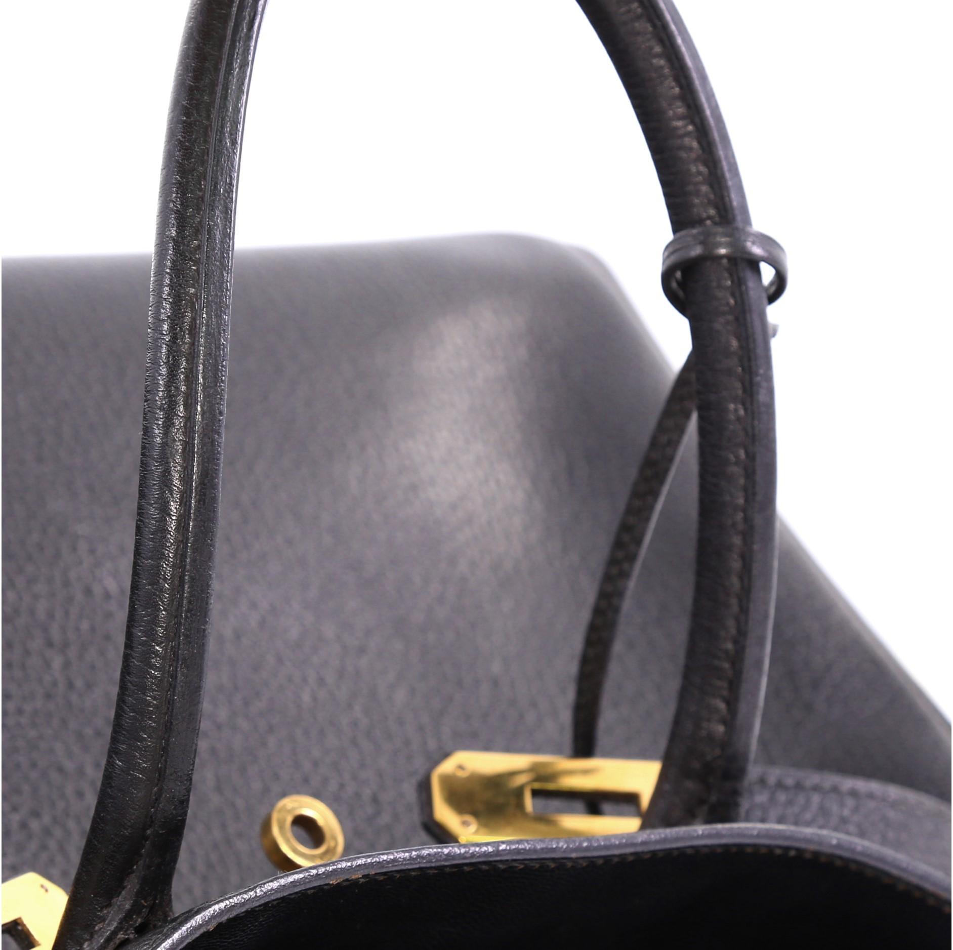 Hermes Birkin Handbag Noir Ardennes with Gold Hardware 35 1
