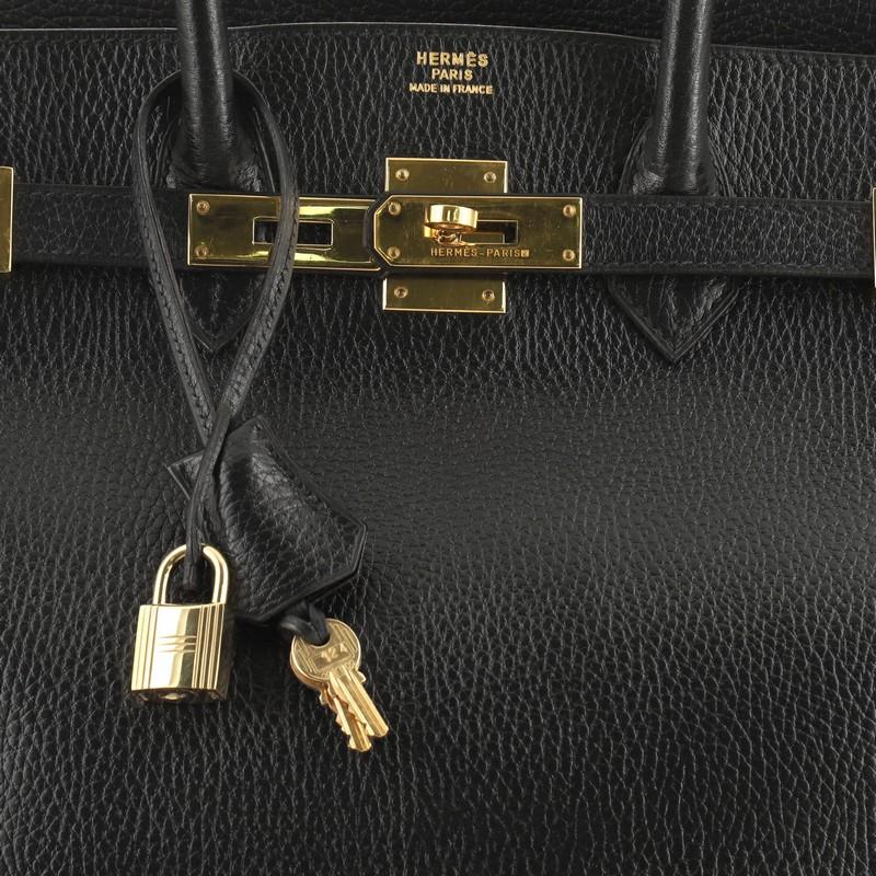 Hermes Birkin Handbag Noir Ardennes With Gold Hardware 35  1