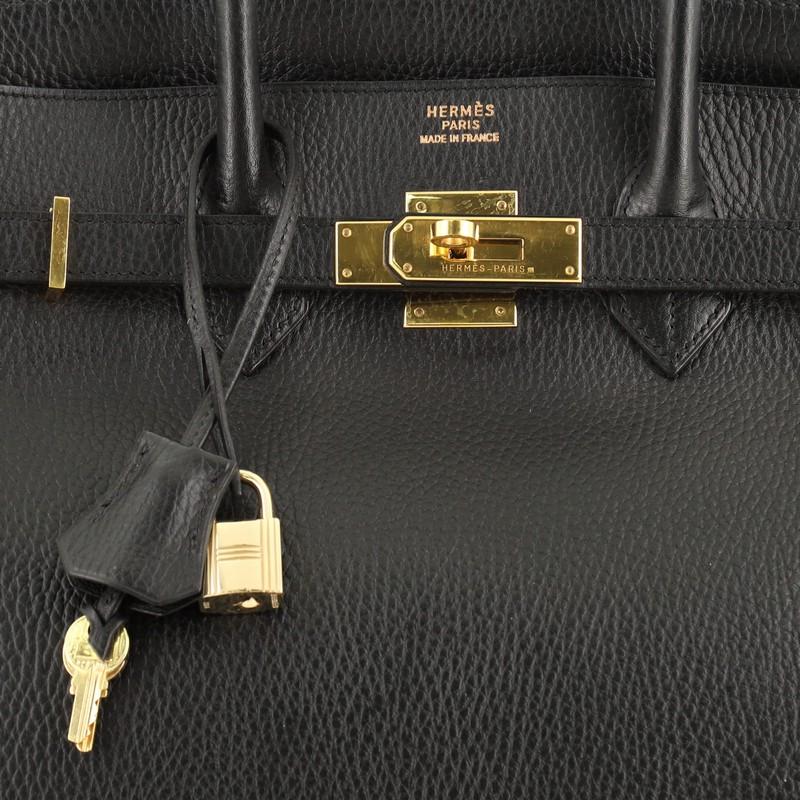  Hermes  Birkin Handbag Noir Ardennes with Gold Hardware 35 1