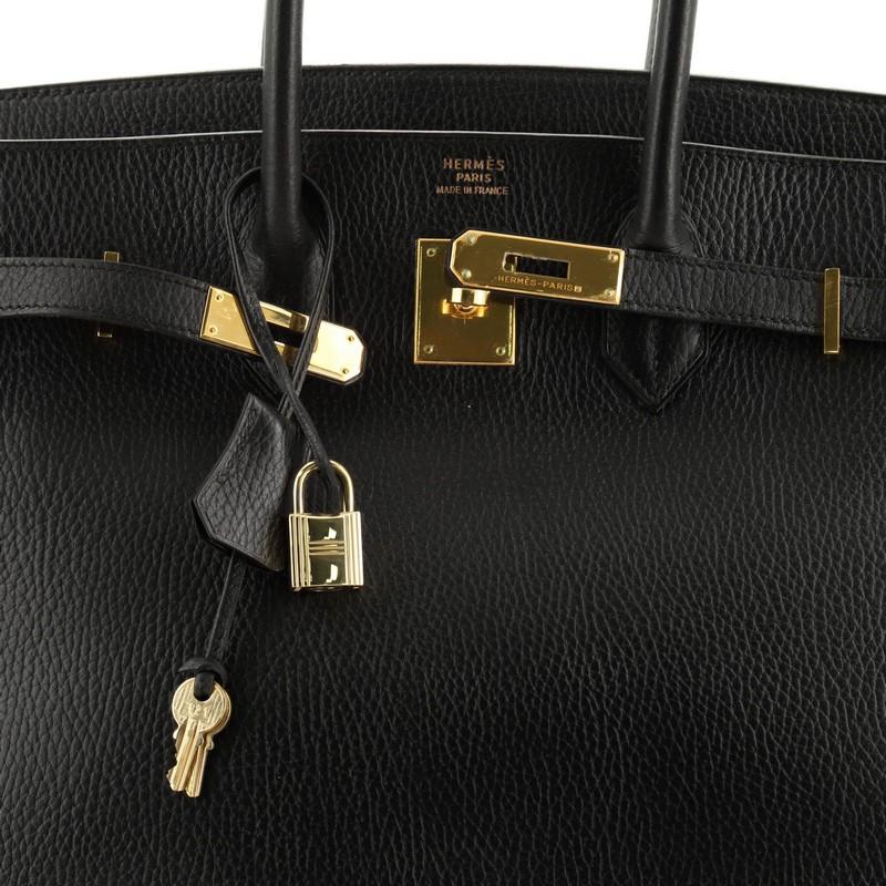 Hermes  Birkin Handbag Noir Ardennes with Gold Hardware 35 1
