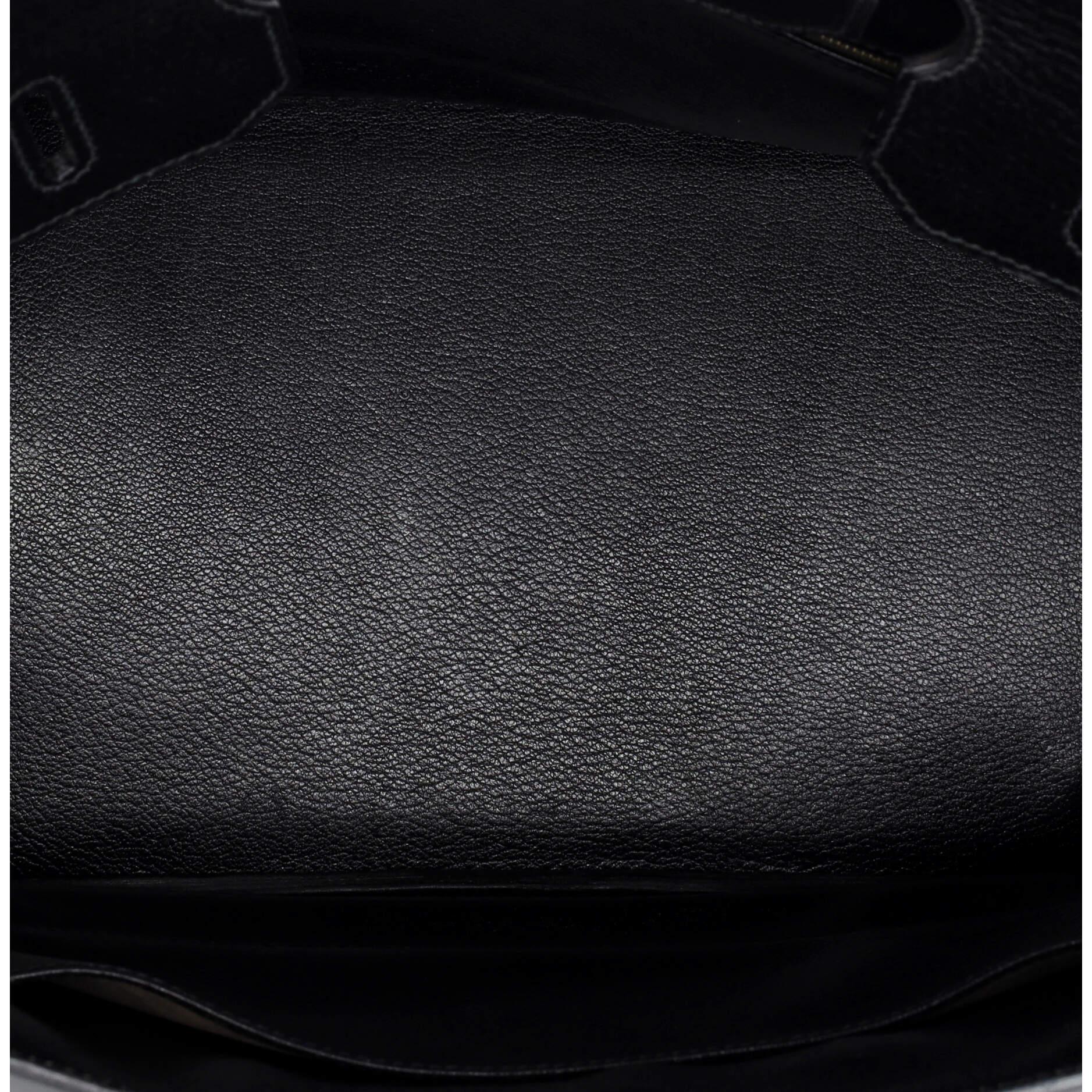 Hermes Birkin Handbag Noir Ardennes with Gold Hardware 35 2