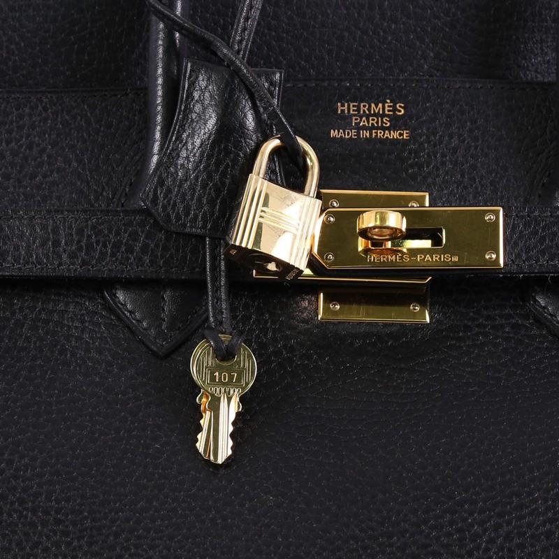 Hermes Birkin Handbag Noir Ardennes with Gold Hardware 35 1