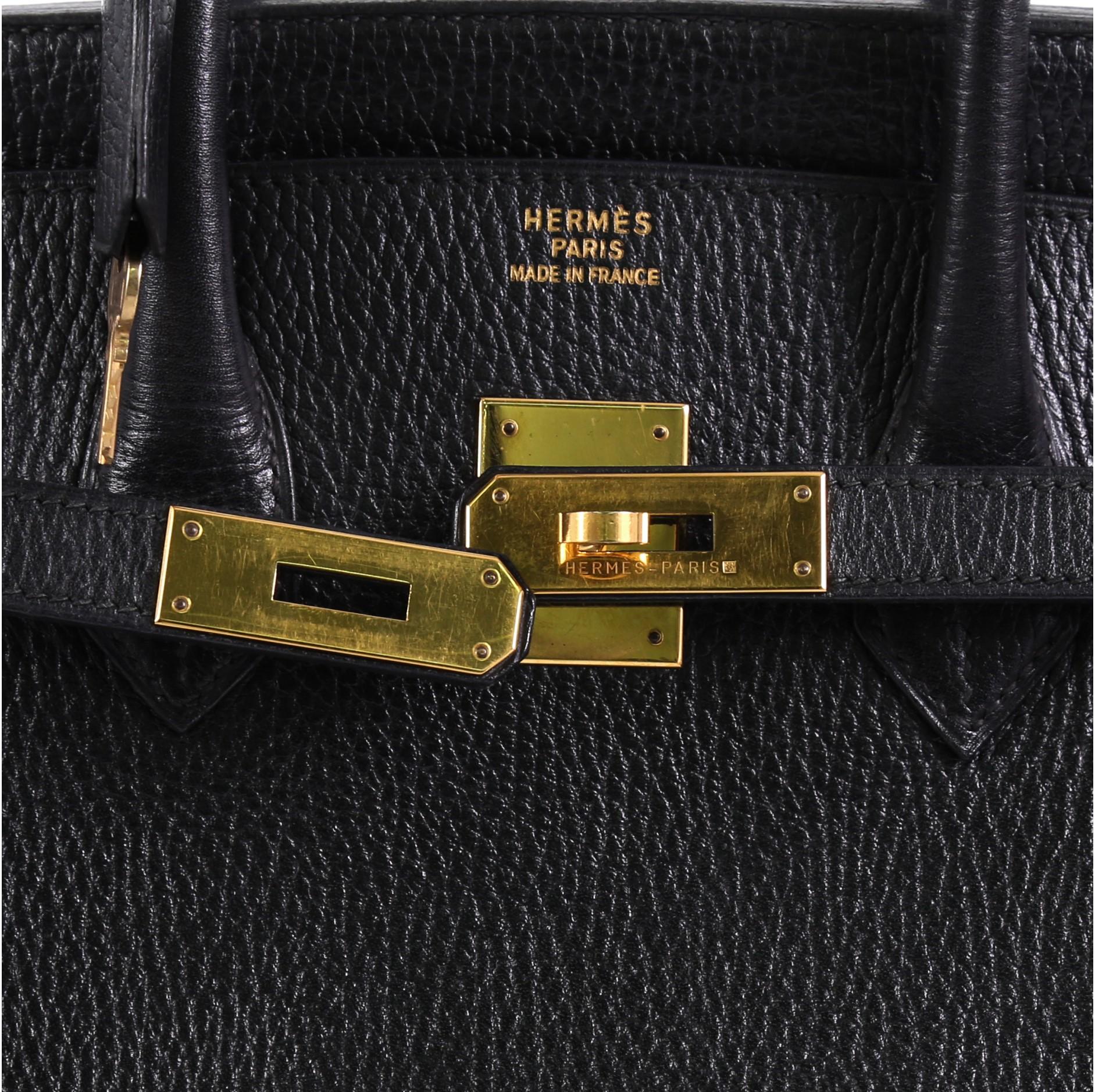 Hermes Birkin Handbag Noir Ardennes with Gold Hardware 35 2