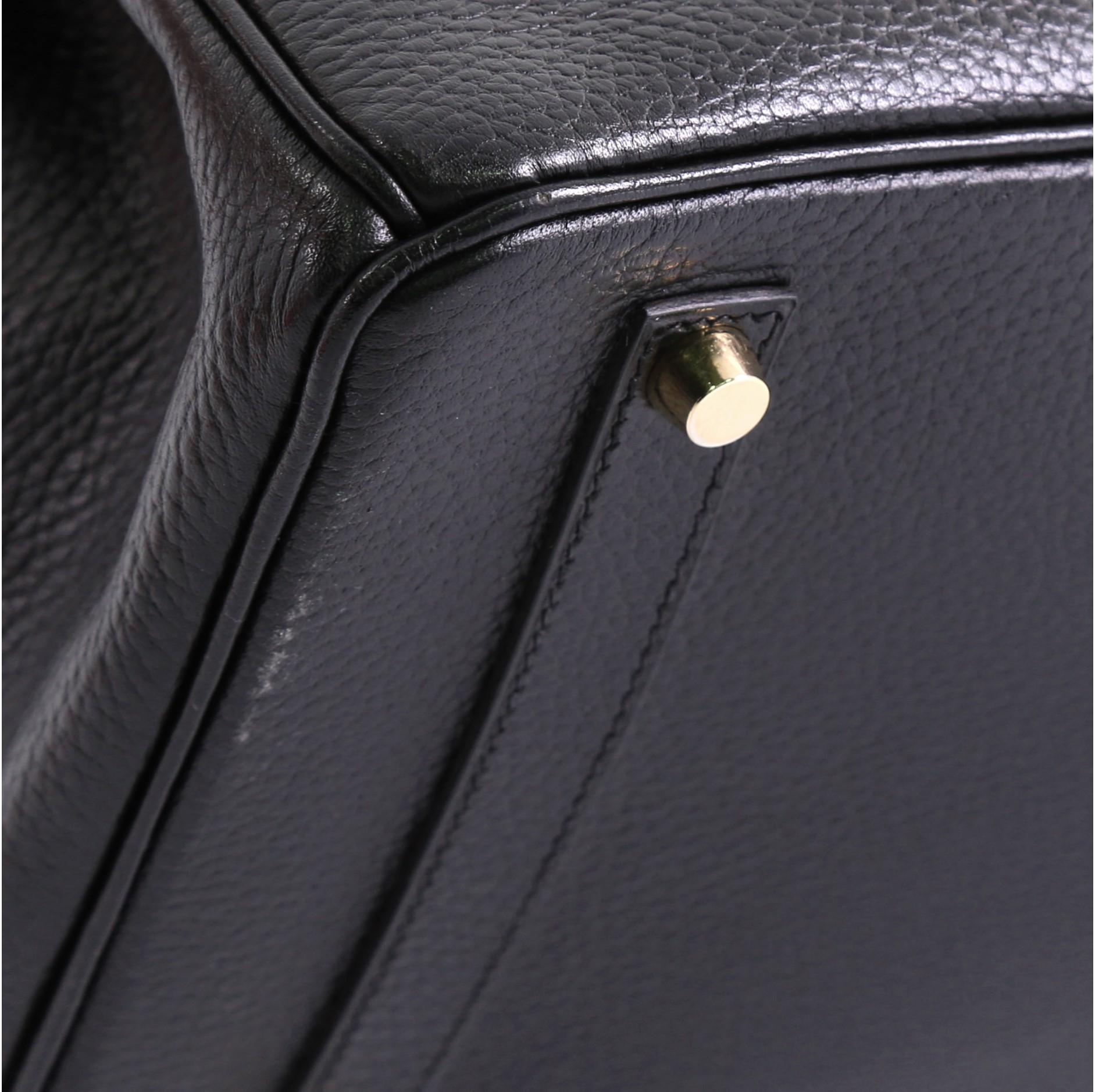 Hermes Birkin Handbag Noir Ardennes with Gold Hardware 35 2