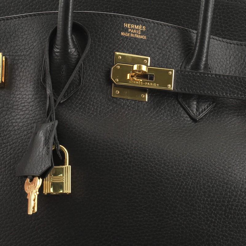 Hermes Birkin Handbag Noir Ardennes with Gold Hardware 35 2