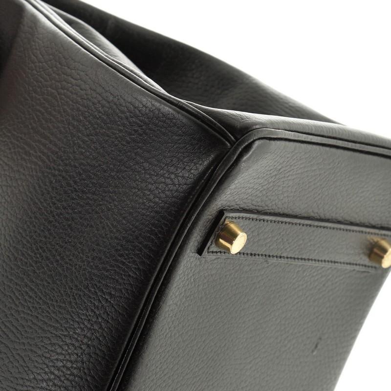 Hermes Birkin Handbag Noir Ardennes With Gold Hardware 35  2