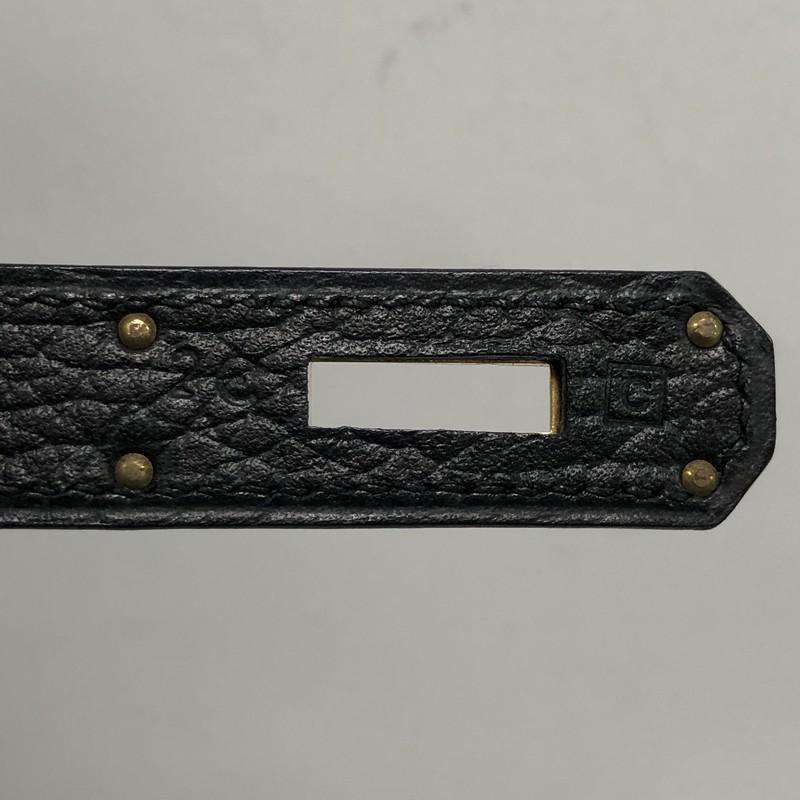 Hermes Birkin Handbag Noir Ardennes With Gold Hardware 35  3