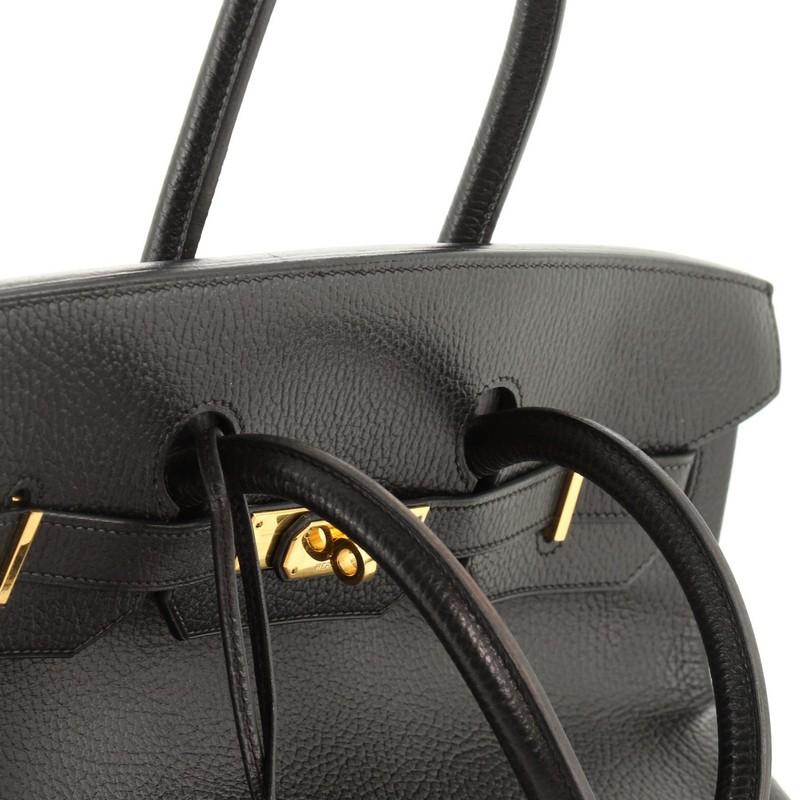 Hermes Birkin Handbag Noir Ardennes With Gold Hardware 35  3