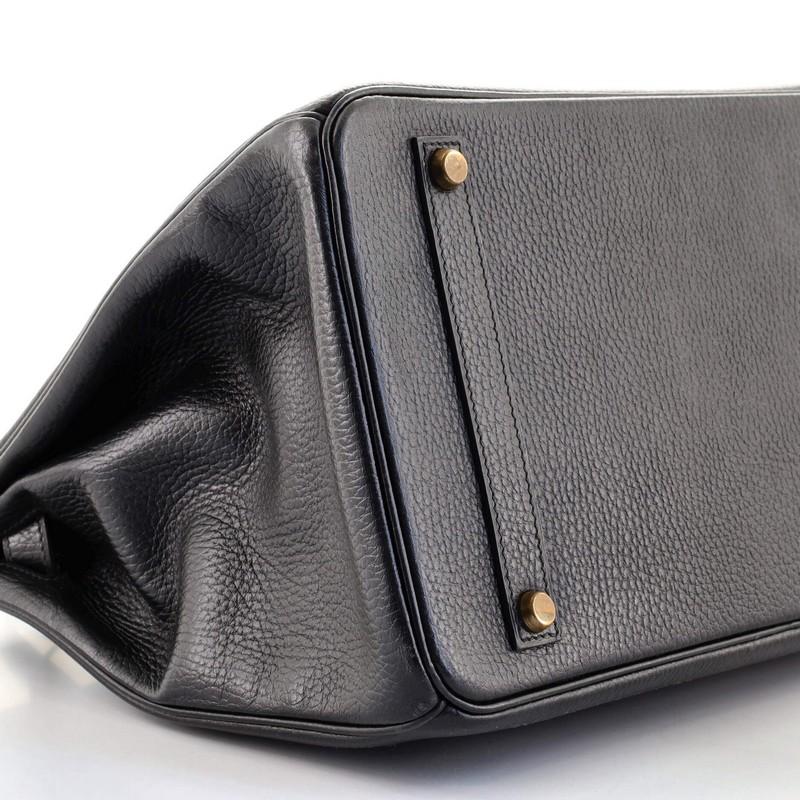 Women's or Men's Hermes Birkin Handbag Noir Ardennes with Gold Hardware 35