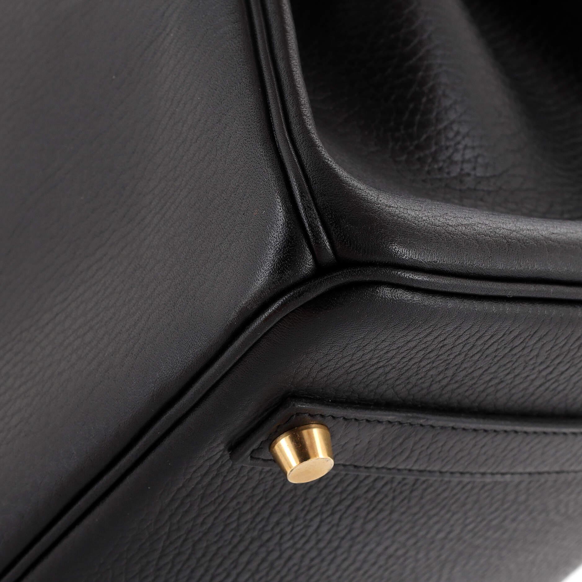 Hermes Birkin Handbag Noir Ardennes with Gold Hardware 35 For Sale 4