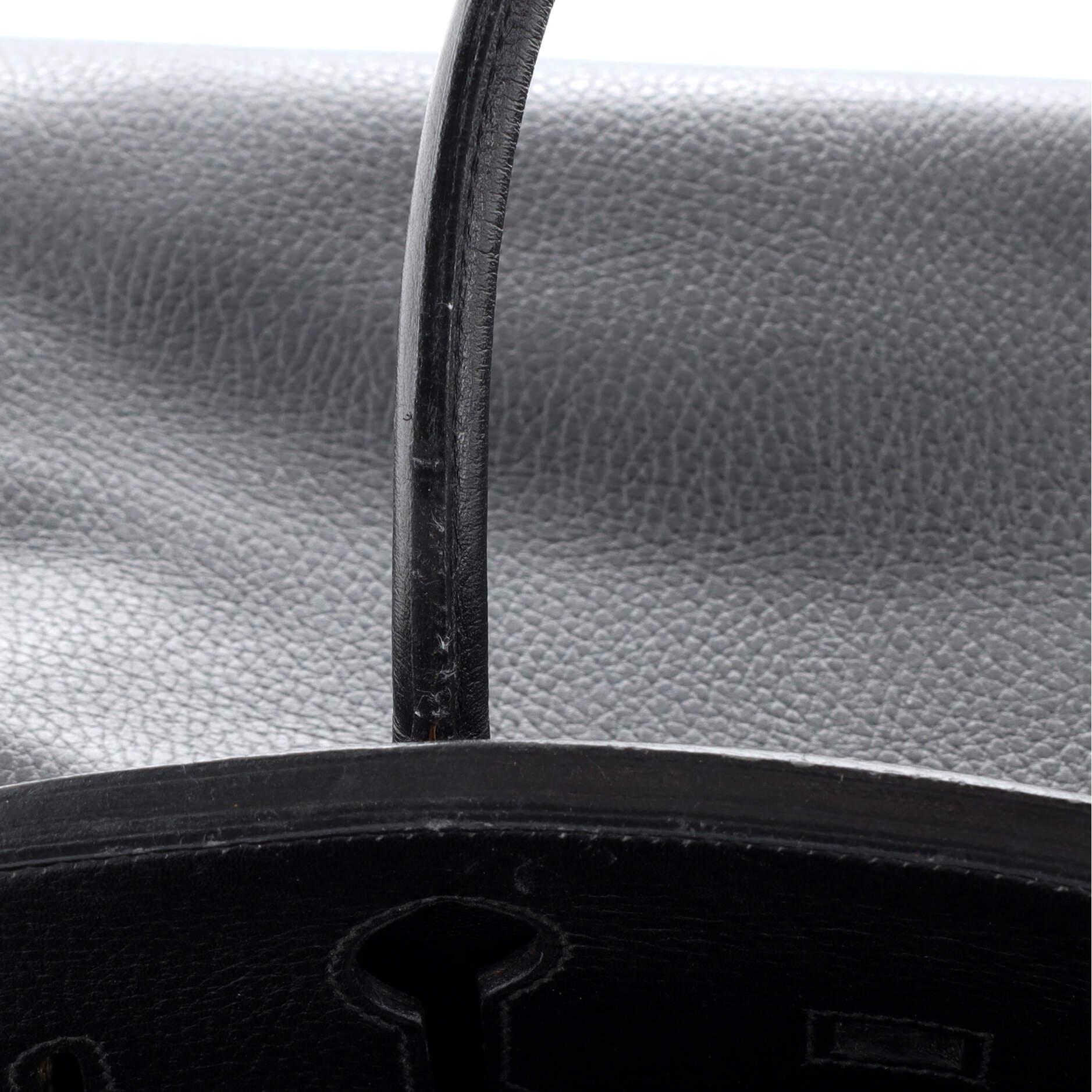 Hermes Birkin Handbag Noir Ardennes with Gold Hardware 35 4