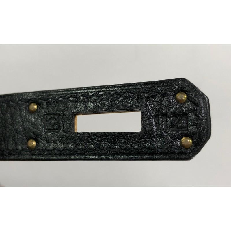 Hermes Birkin Handbag Noir Ardennes With Gold Hardware 35  4