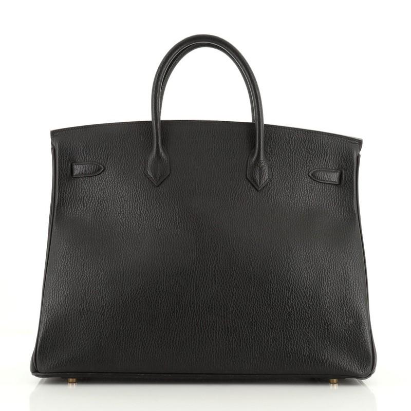 Black Hermes Birkin Handbag Noir Ardennes with Gold Hardware 40
