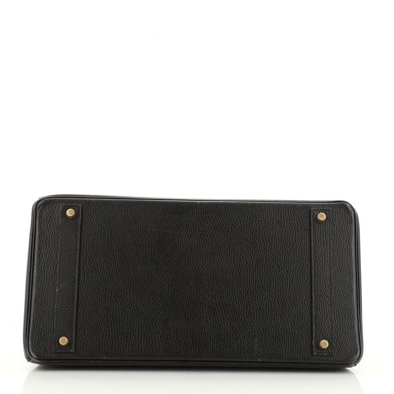 Hermes Birkin Handbag Noir Ardennes with Gold Hardware 40 In Good Condition In NY, NY