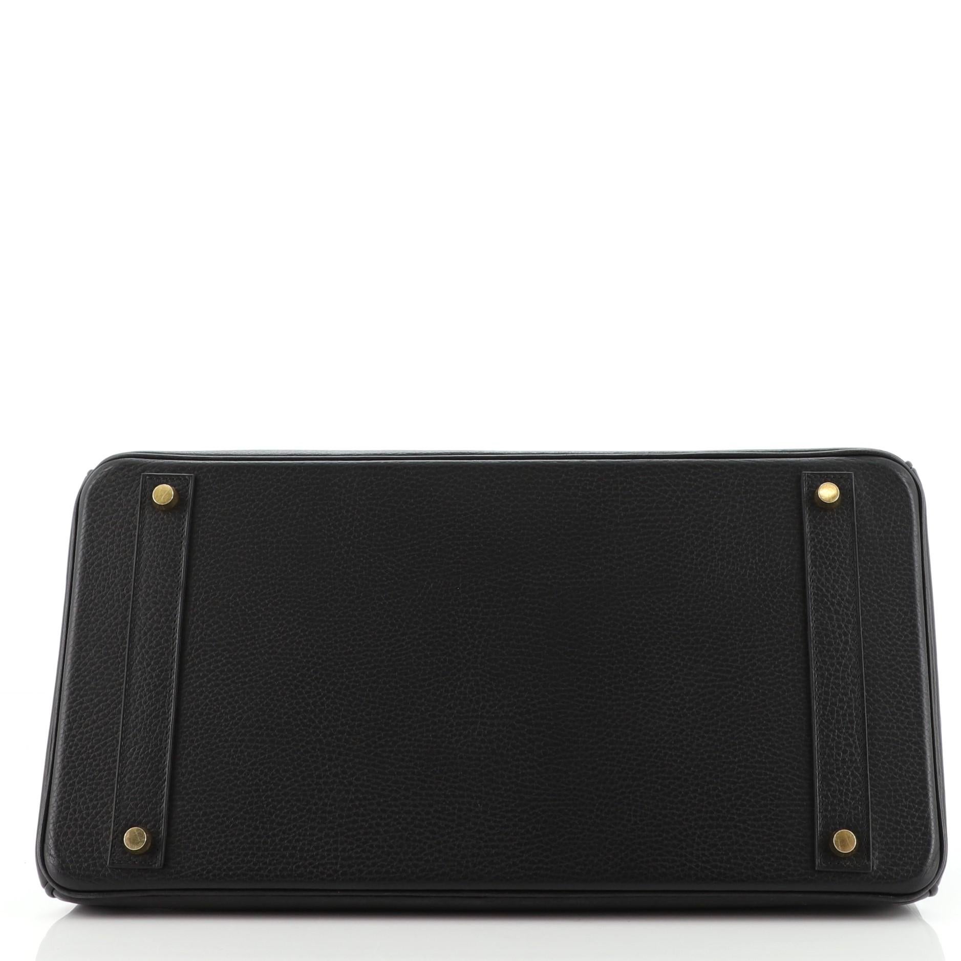 Black Hermes Birkin Handbag Noir Ardennes with Gold Hardware 40