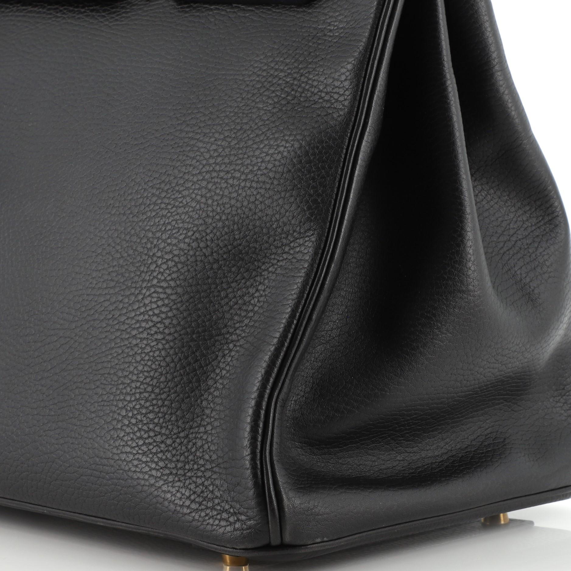 Hermes Birkin Handbag Noir Ardennes with Gold Hardware 40 In Good Condition In NY, NY