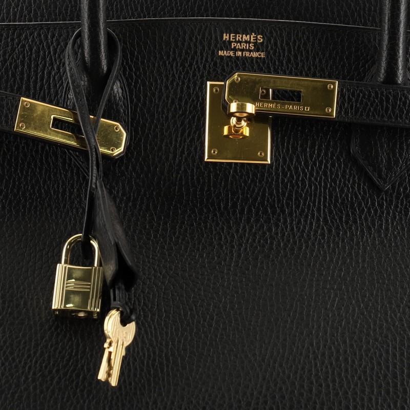 Hermes Birkin Handbag Noir Ardennes with Gold Hardware 40 1