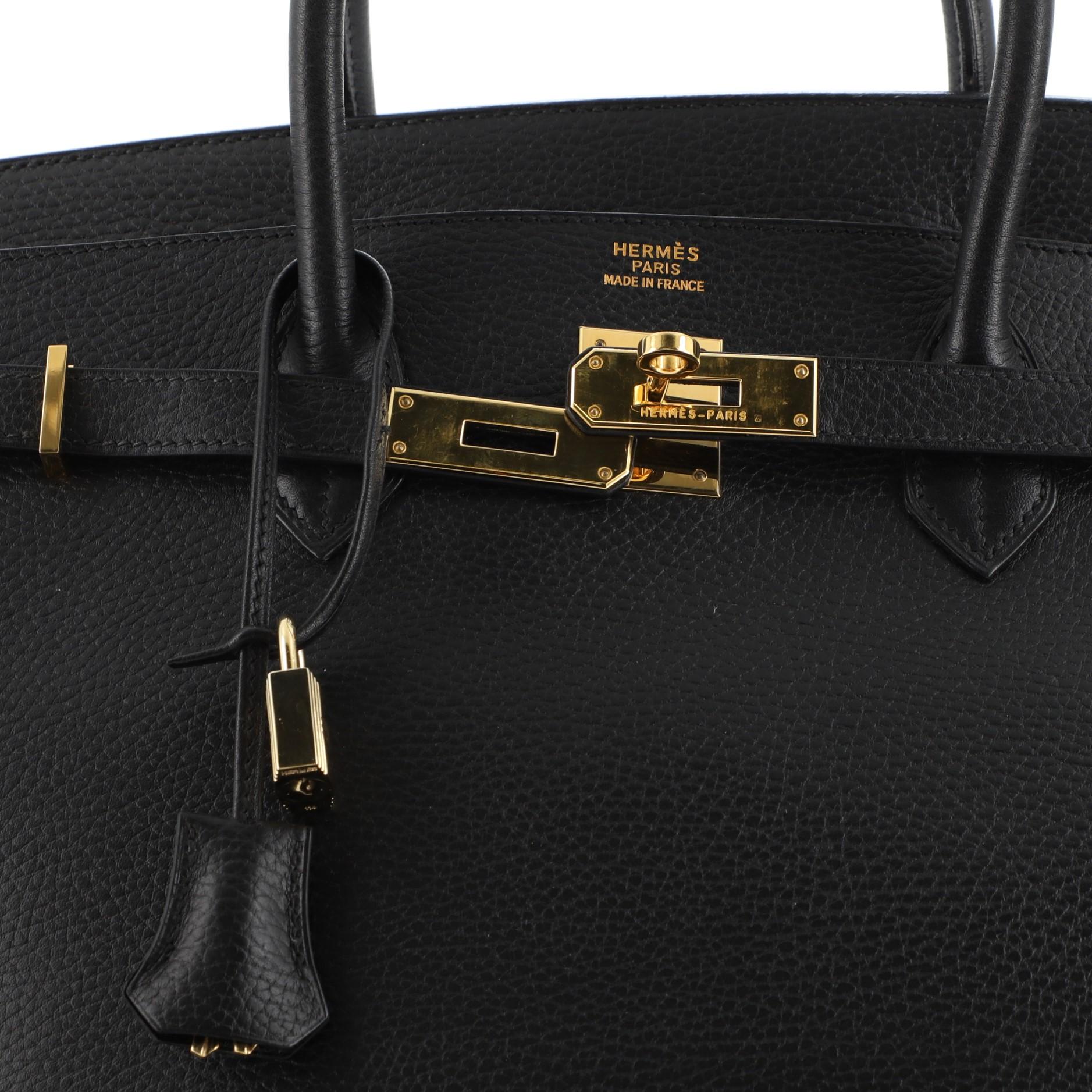 Hermes Birkin Handbag Noir Ardennes with Gold Hardware 40 1