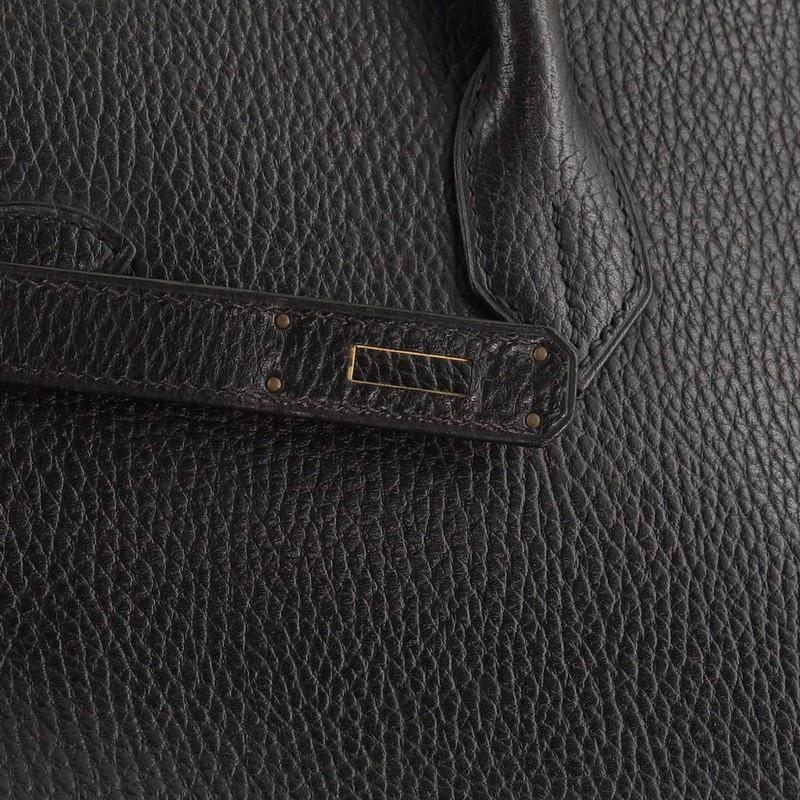 Hermes Birkin Handbag Noir Ardennes with Gold Hardware 40 3