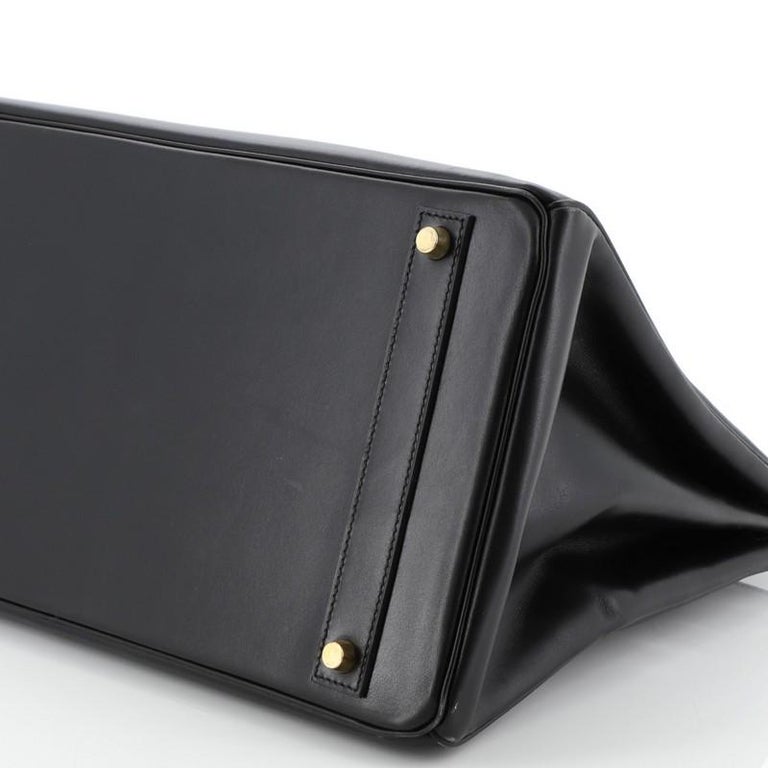 Hermes Birkin Handbag Noir Box Calf With Gold Hardware 40 at 1stDibs ...