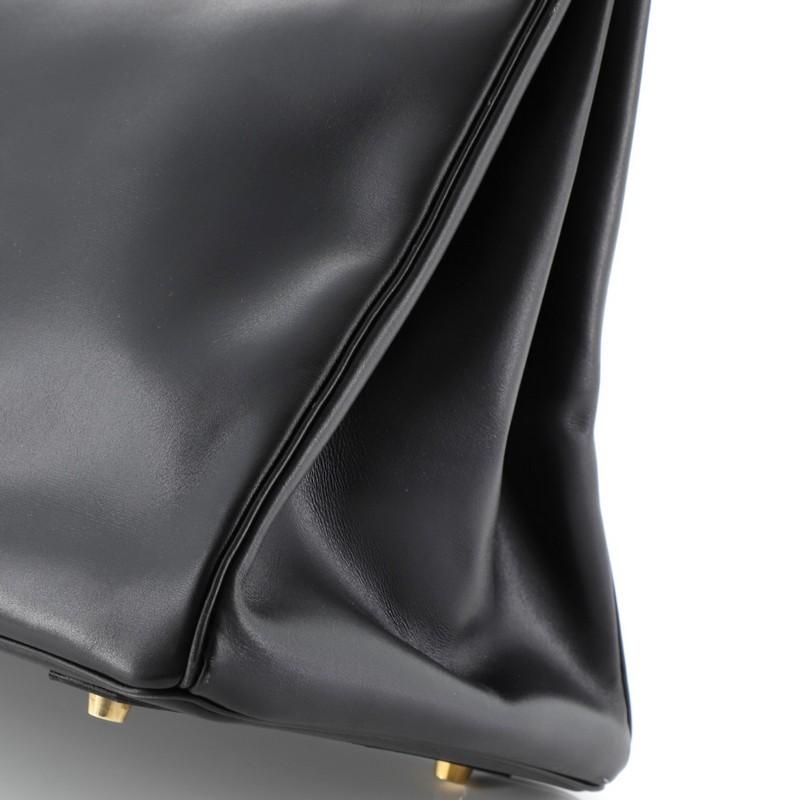 Hermes Birkin Handbag Noir Box Calf With Gold Hardware 40  1