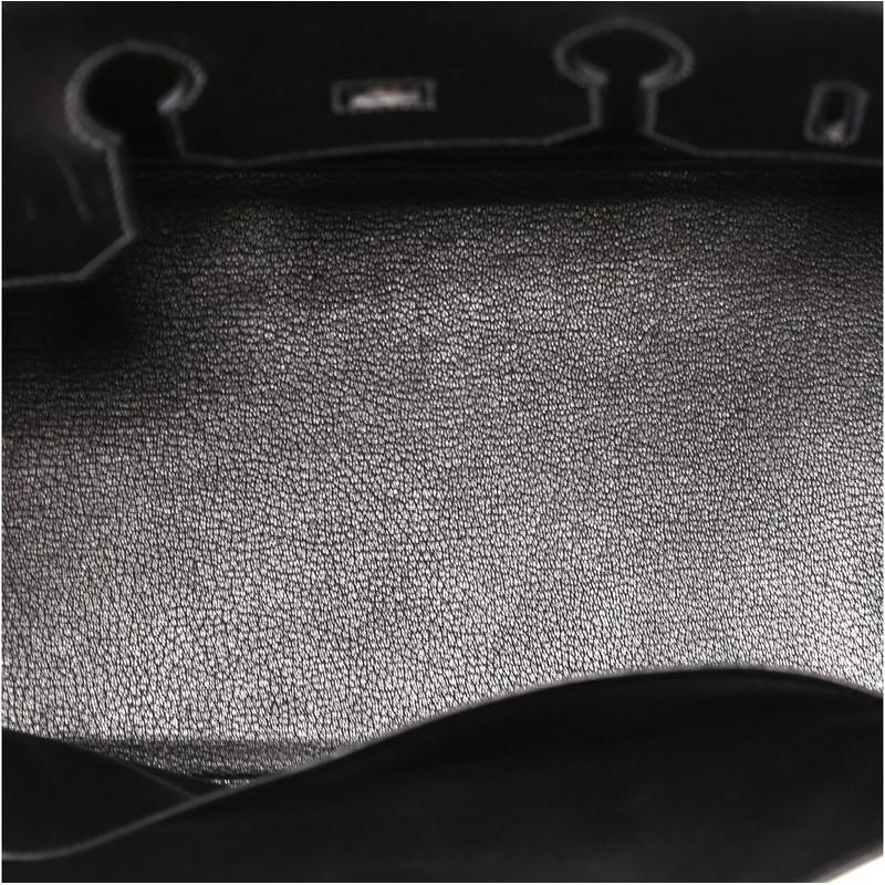 Hermes Birkin Handbag Noir Box Calf with Palladium Hardware 35 5