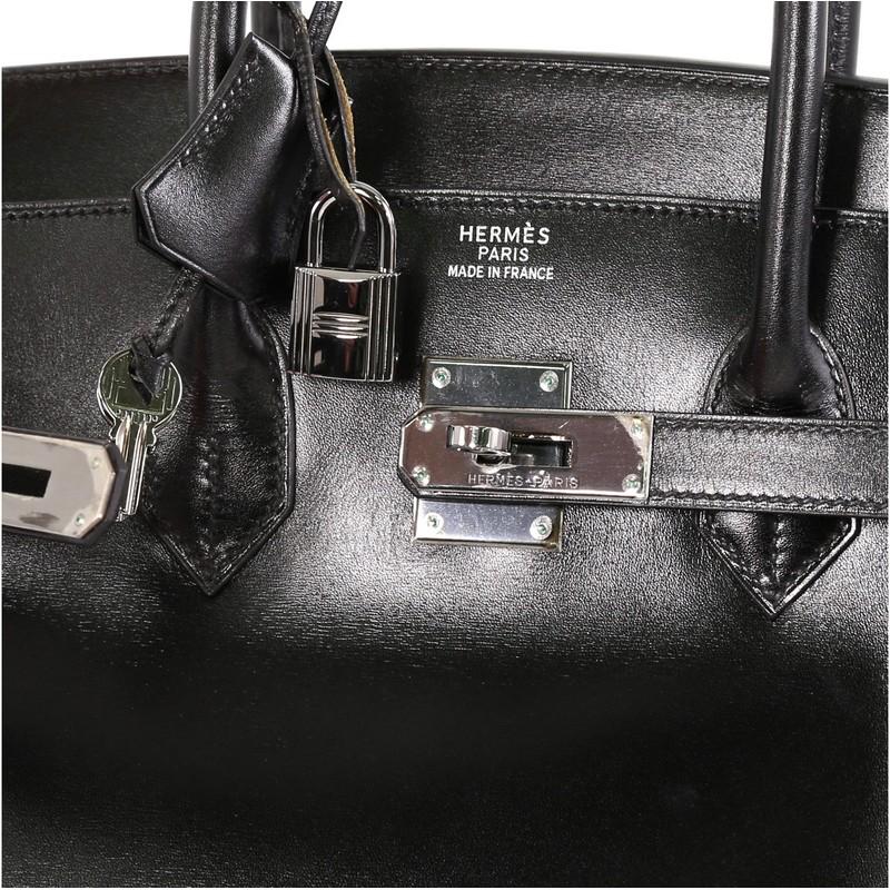 Hermes Birkin Handbag Noir Box Calf with Palladium Hardware 35 1
