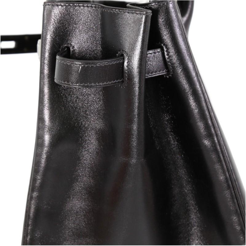 Hermes Birkin Handbag Noir Box Calf with Palladium Hardware 35 4