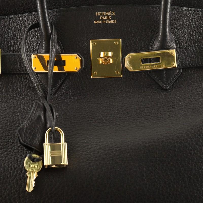 Hermes Birkin Handbag Noir Buffalo Skipper With Gold Hardware 35  1