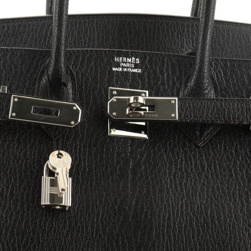 Hermes Birkin Handbag Noir Chevre de Coromandel with Palladium Hardware 30 1