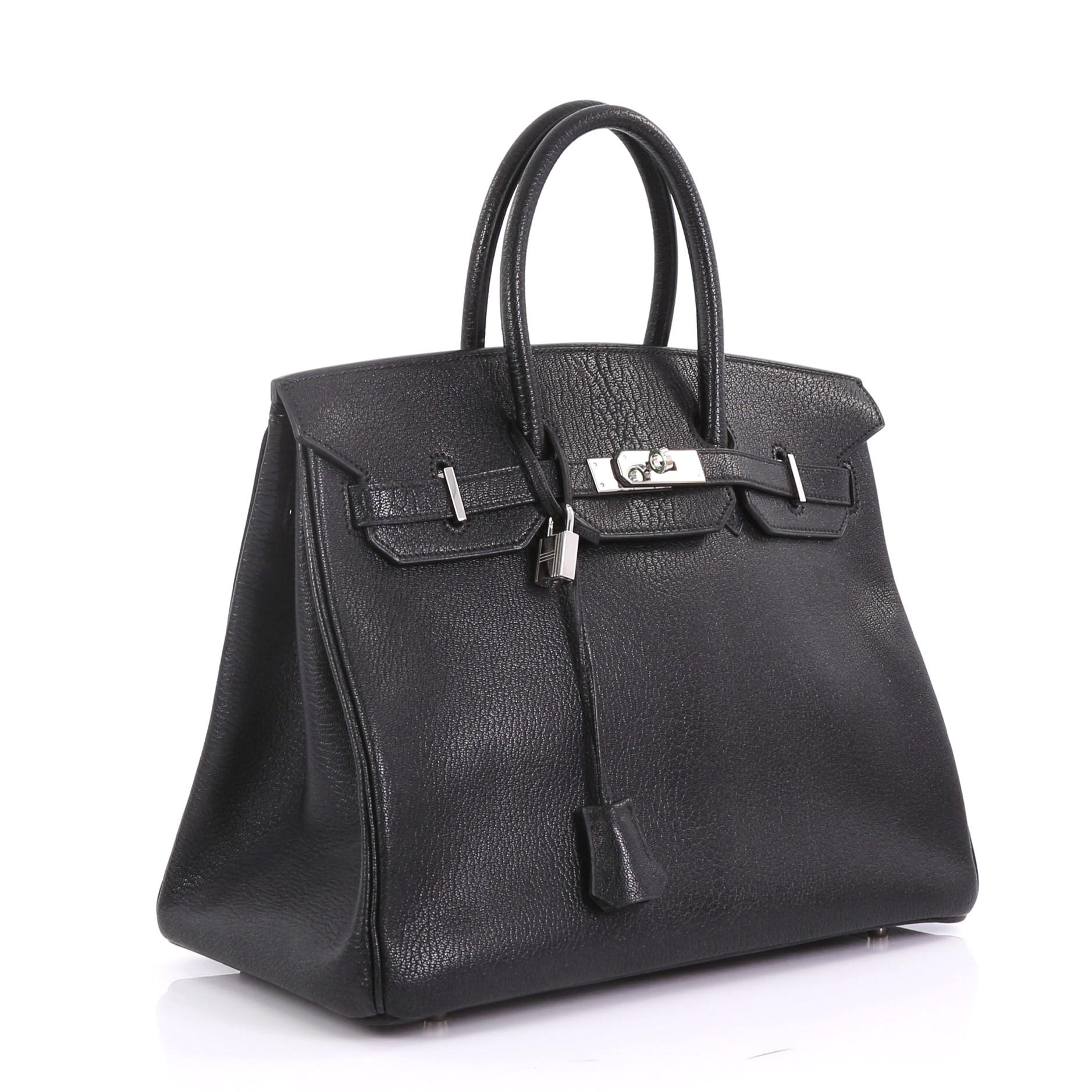 Hermes Birkin Handbag Noir Chevre de Coromandel with Palladium Hardware ...
