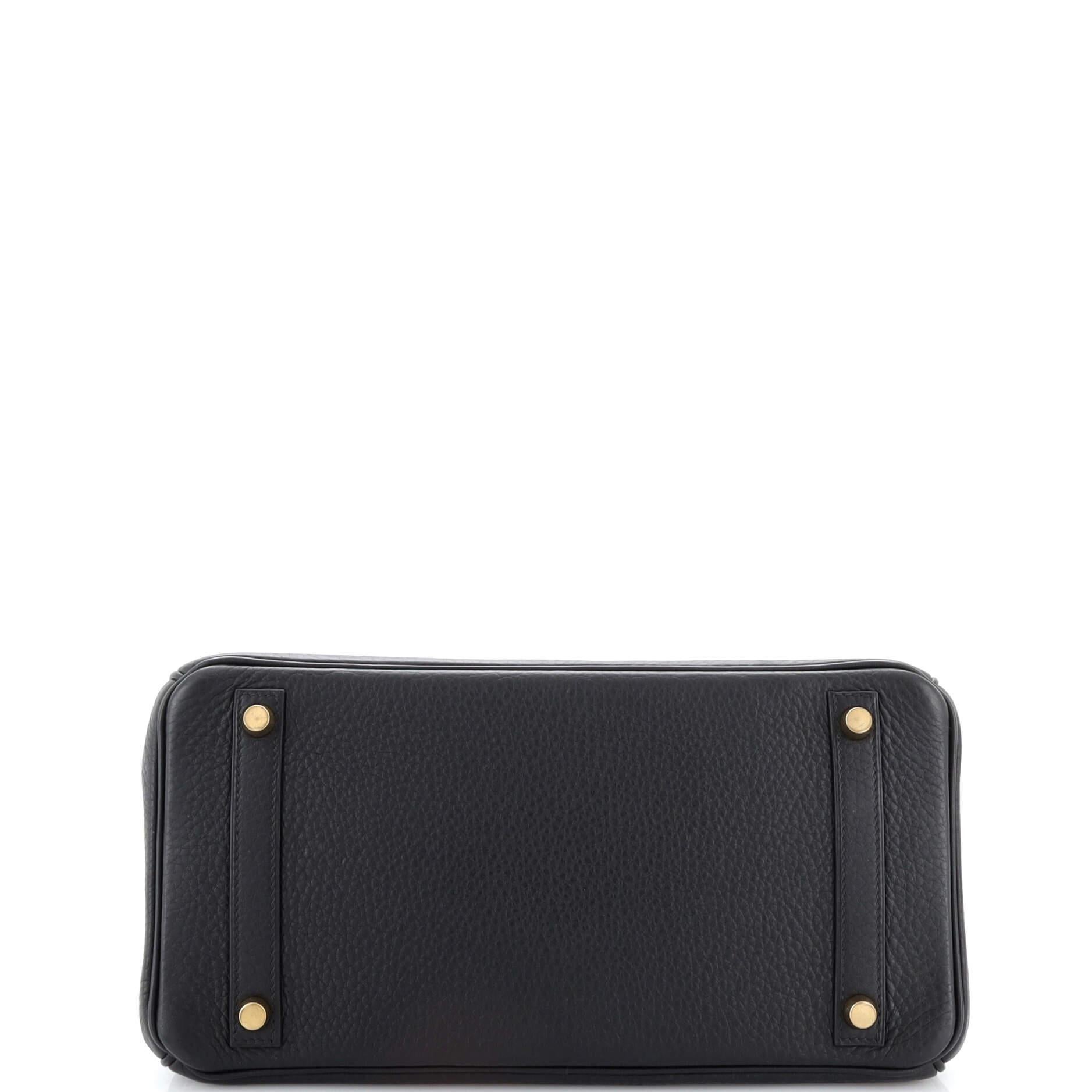 Hermes Birkin Handbag Noir Clemence with Gold Hardware 30 1