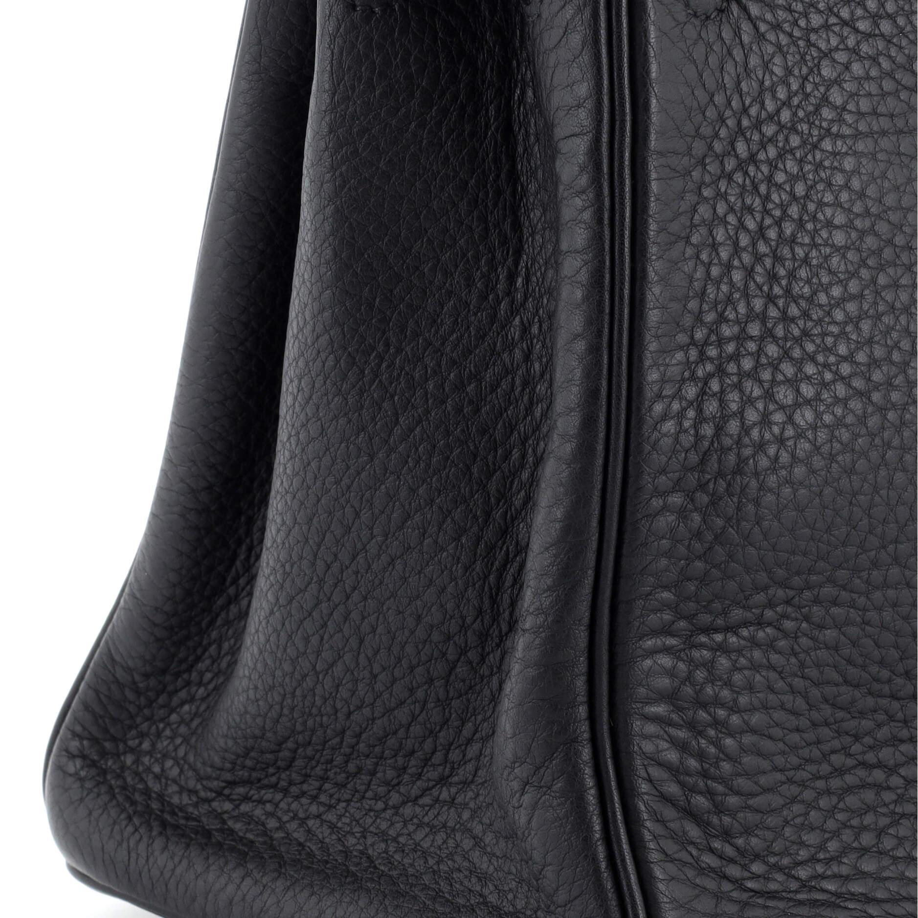 Hermes Birkin Handbag Noir Clemence with Gold Hardware 30 5