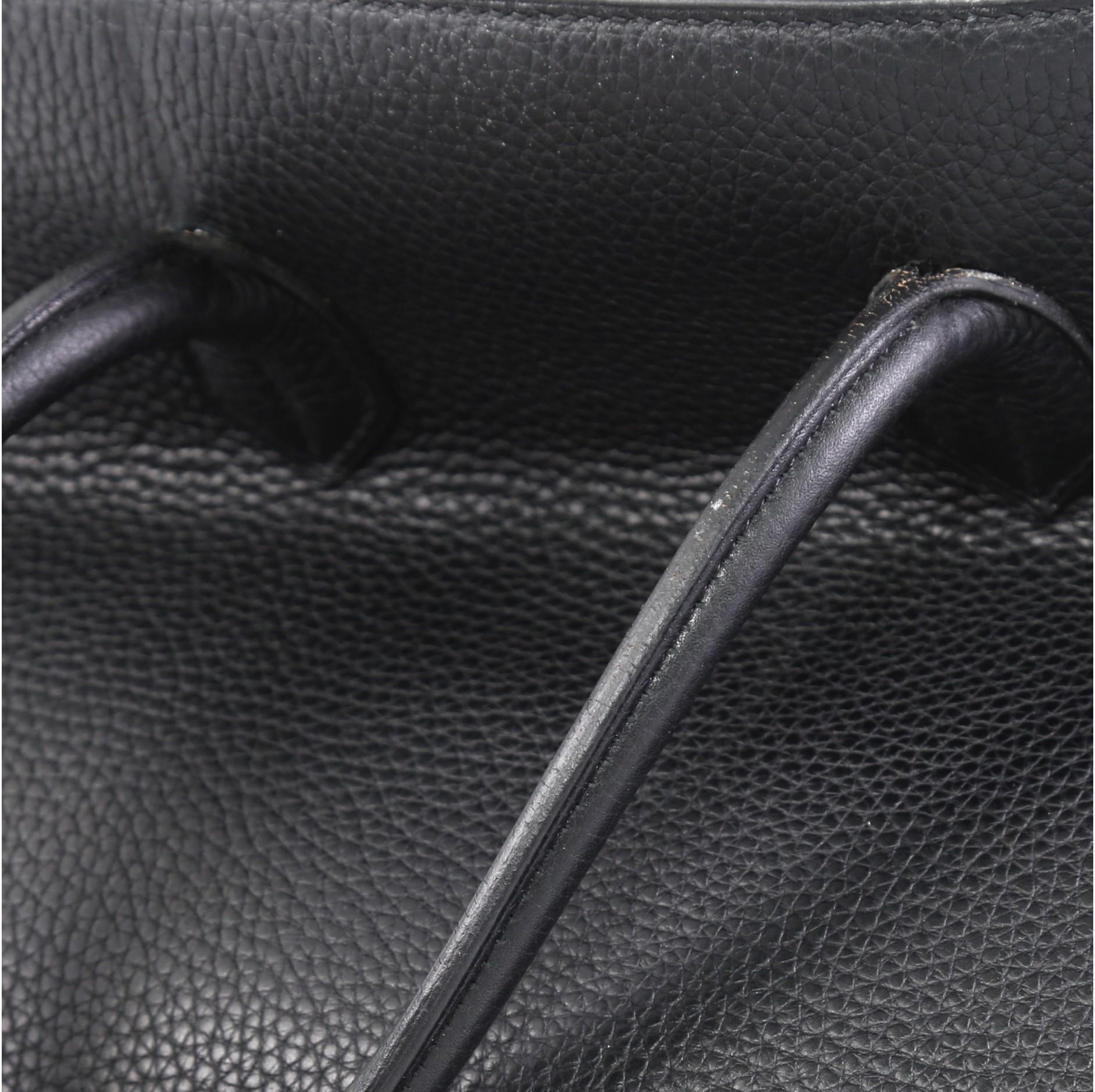 Hermes Birkin Handbag Noir Clemence with Gold Hardware 35 2