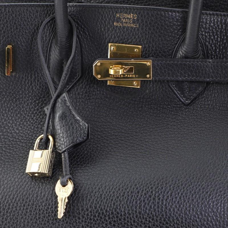 Hermes Birkin Handbag Noir Clemence With Gold Hardware 35  3