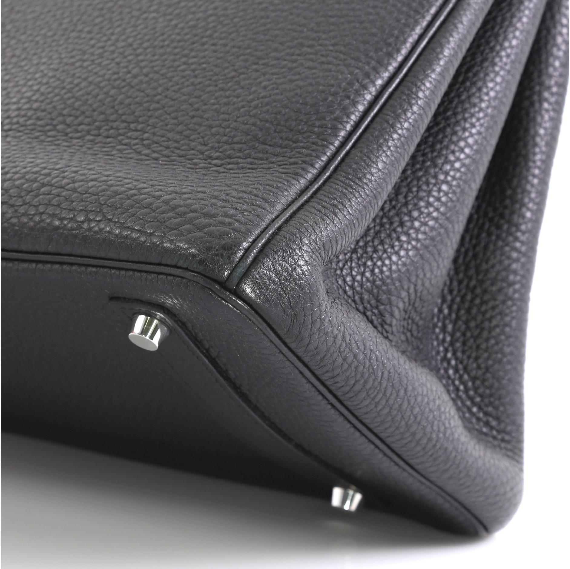 Women's Hermes Birkin Handbag Noir Clemence with Palladium Hardware 35